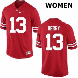 Women's Ohio State Buckeyes #13 Rashod Berry Red Nike NCAA College Football Jersey Hot Sale UNY0644EW